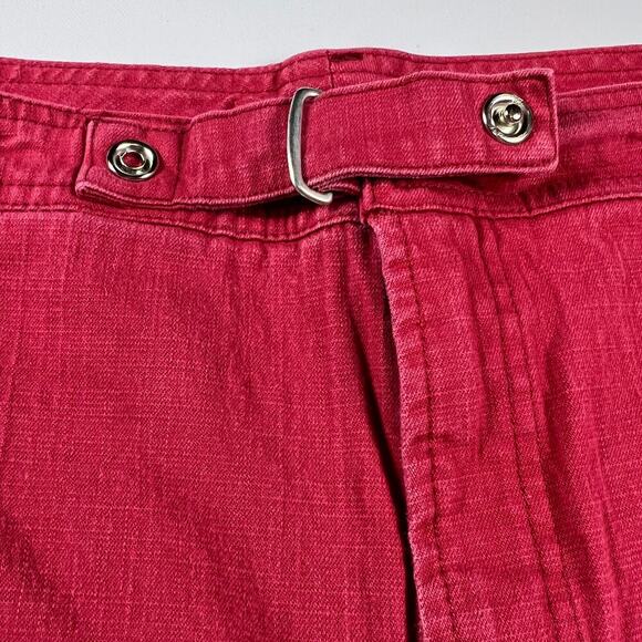 Gloria Vanderbilt Vintage High Rise Red Cotton Cargo Crop Pants Jeans Size 14 - Picture 4 of 12
